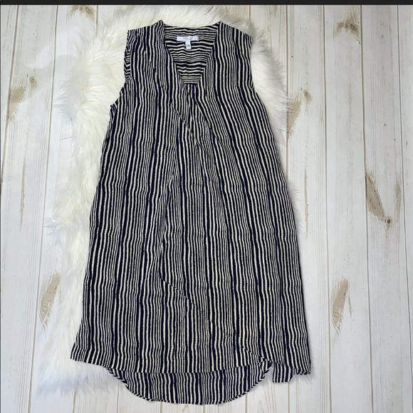 Derek Lam 10 Crosby 100% Silk Striped V-Neck Dress - Picture 2 of 8